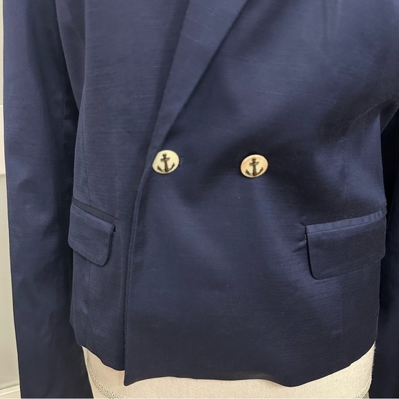 Maison Scotch Double Breasted Blazer SZ 2 Navy Blue Anchor Buttons Classic GUC - Picture 3 of 10